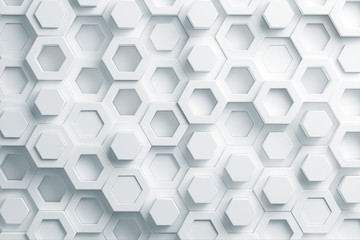 abstract paper hexagon 3d-render background.