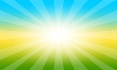 Background with sunrise shining. Vector graphic illustration.