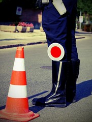 policeman with black boots