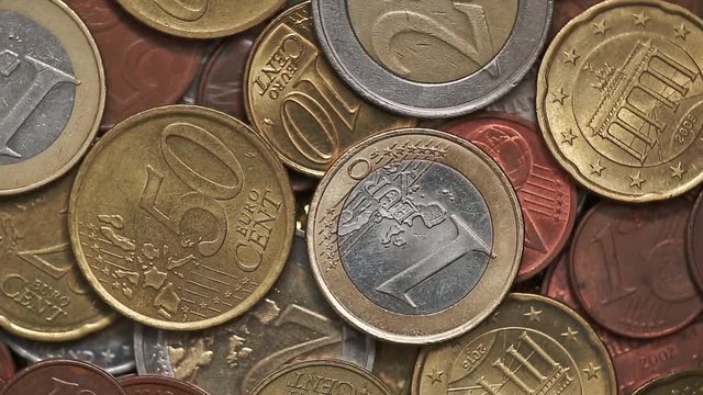 set of different euro coins