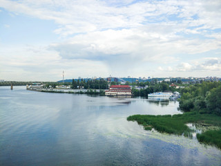 Fototapeta na wymiar Riverbank of the Dnipro in Kyiv 