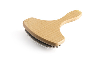 brush massage hair high quality handle wooden breed beech hygen white isolate background
