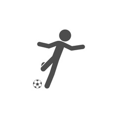 Fototapeta na wymiar soccer player with a ball icon.Element of popular soccer football icon. Premium quality graphic design. Signs, symbols collection icon for websites, web design,