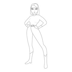 Obraz na płótnie Canvas Superwoman cartoon character sketch