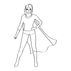 Superwoman cartoon character sketch