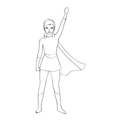 Superwoman cartoon character sketch