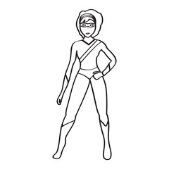 Superwoman cartoon character sketch