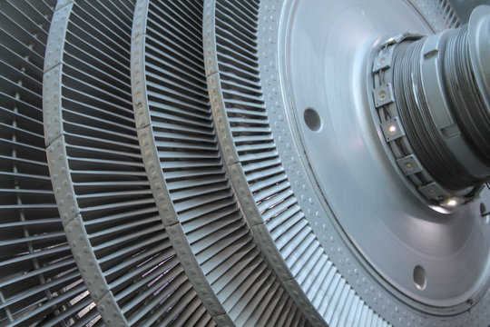rotor of a turbine decorated with lights