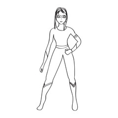 Superwoman cartoon character sketch