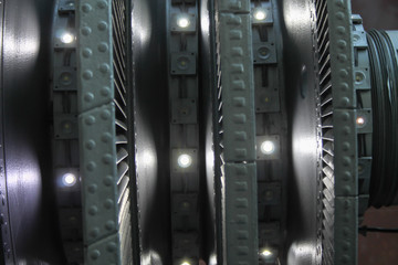 rotor of a turbine decorated with lights