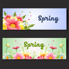 spring flower horizontal banner
