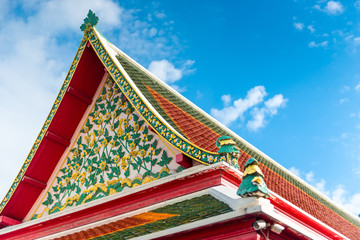 Fototapeta premium beautiful details Thailand architecture, roof close-up