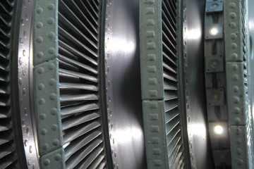 rotor of a turbine decorated with lights