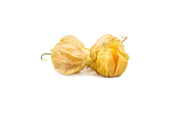 Cape gooseberry, very delicious and healthy berry physalis isolated on white background