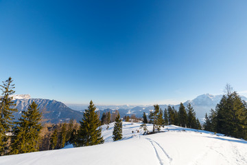 Fototapeta premium View from Toter Mann, Bezoldhütte, Schwarzeck to Berchtesgaden