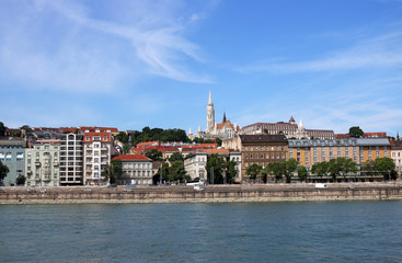 Fototapeta na wymiar Fishermans towers and old buildings Budapest Hungary