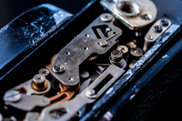 grunge retro vintage background. gears from old mechanism