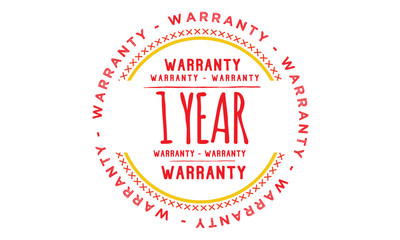 1 years warranty icon vintage rubber stamp guarantee