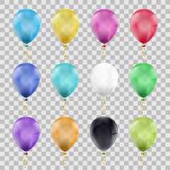 Set of multi-colored balloons