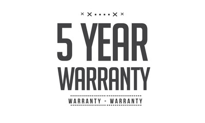 5 years warranty icon vintage rubber stamp guarantee