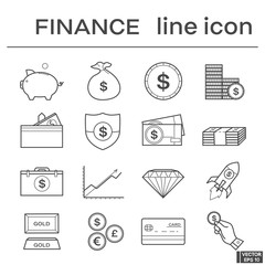 Set of line icons, finance.
