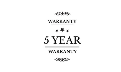 5 years warranty icon vintage rubber stamp guarantee