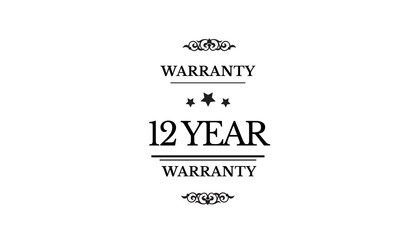 12 years warranty icon vintage rubber stamp guarantee