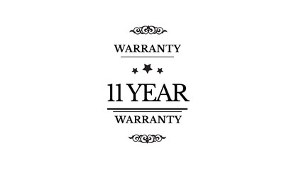 11 years warranty icon vintage rubber stamp guarantee