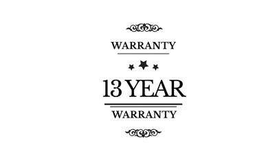13 years warranty icon vintage rubber stamp guarantee