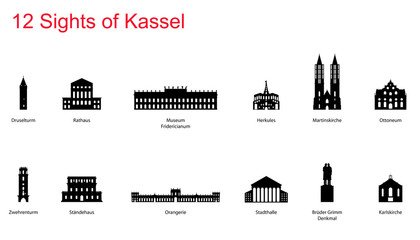 12 Sights of Kassel - obrazy, fototapety, plakaty