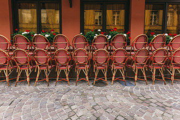 chairs near the cafe