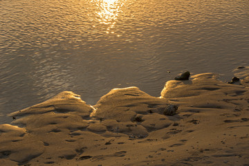 Sunset on the tropical beach in summer