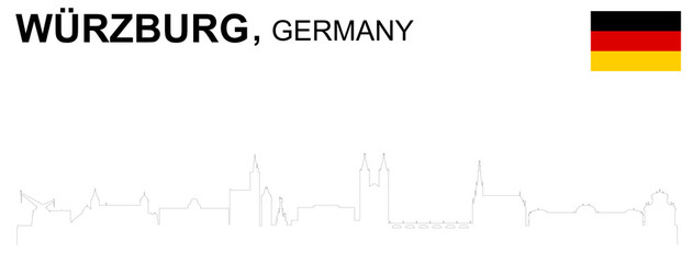 Obraz premium Würzburg Silhouette