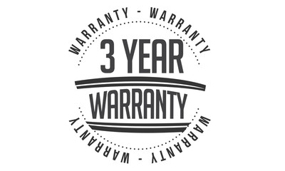 3 years warranty icon vintage rubber stamp guarantee
