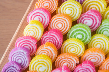 Fototapeta na wymiar Colorful jelly fruit