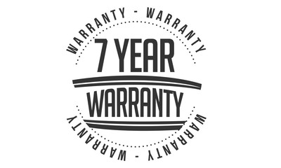 7 years warranty icon vintage rubber stamp guarantee
