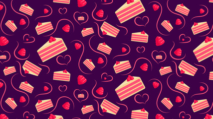 Raspberry cake pattern