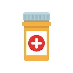 Pill bottle. Vector. Flat design.