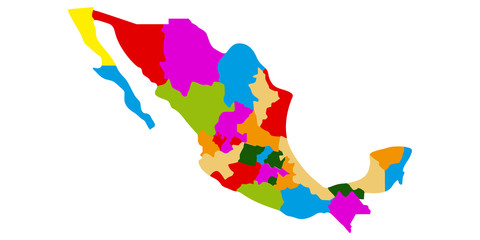 Obraz premium Political map of Mexico