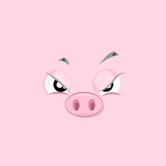 Annoyed Piggy Illustration