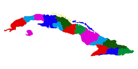 Obraz premium Political map of Cuba