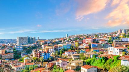 Colorful buildings of Valparaiso, Chile