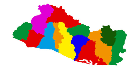 Political map of El Salvador