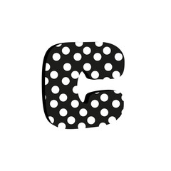 3d cute alfabet letter C with polka dots isolated Vector illustration © lena10sheiko