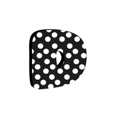 3d cute alfabet letter D with polka dots isolated Vector illustration © lena10sheiko