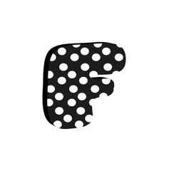 3d cute alfabet letter F with polka dots isolated Vector illustration © lena10sheiko