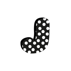 3d cute alfabet letter J with polka dots isolated Vector illustration © lena10sheiko