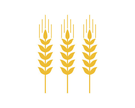 Line Art wheat rice bakery food farm agriculture logo