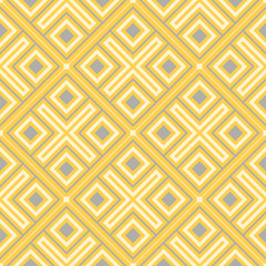 Yellow geometric background. Bright seamless pattern