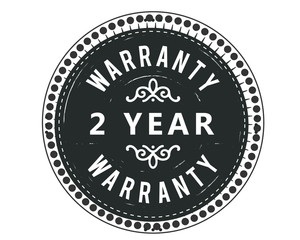 2 years warranty icon vintage rubber stamp guarantee